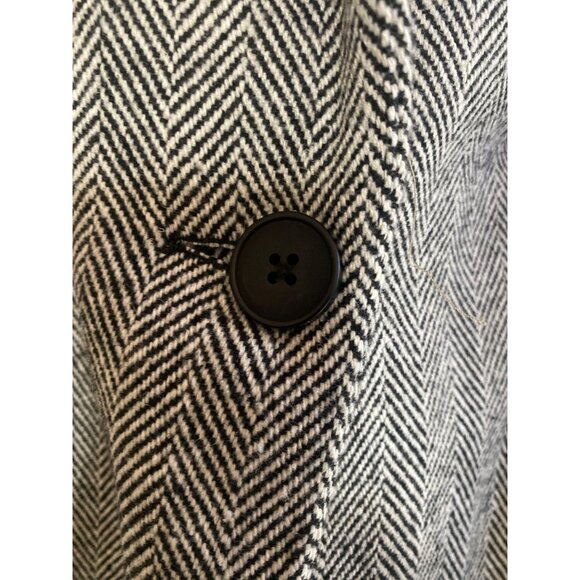 City Chic Sleek Fur Coat Women’s Size S/16 Herringbone Tweed Removable Fur Colla - Picture 7 of 13